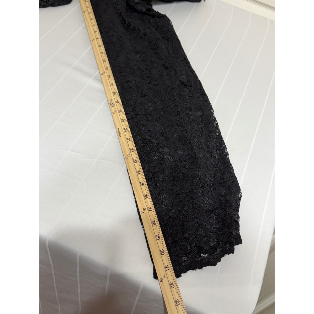 Collection Fifty Nine Black Floral Lace Wide Leg Pants High Rise Size 10 USA - Picture 5 of 8